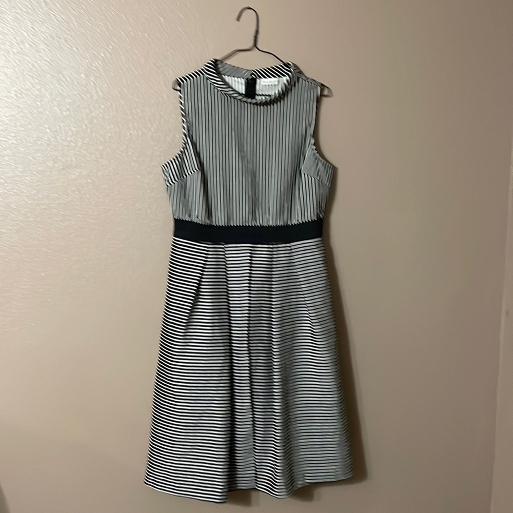 Black and white Eva Mendes dress